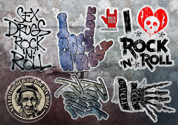 Футболка Стикерпак (Набор наклеек) Rock`n`roll#1 Stickerpack_Rock-n-roll#1 - фото 269994