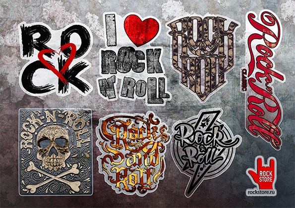 Футболка Стикерпак (Набор наклеек) Rock`n`roll#3 Stickerpack_Rock-n-roll#3 - фото 270002